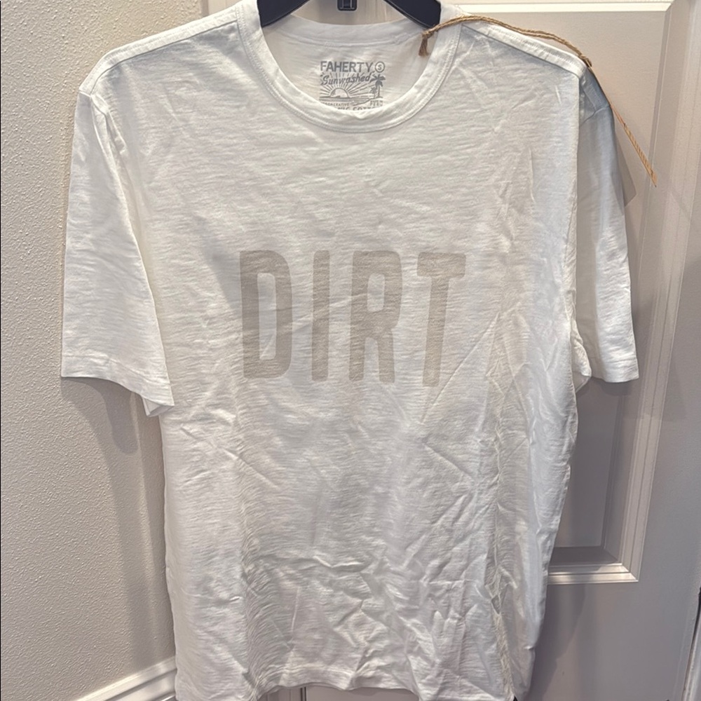 Faherty White Short Sleeve Tee Minimalist Design